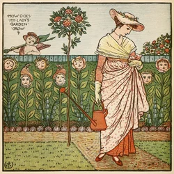 Come cresce il giardino della mia signora, dal libro di pittura di Walter Crane, pub. 1889